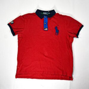 Vintage Polo By Ralph Lauren Big Pony Zip Button Flag Embroidered Polo Shirt -XL